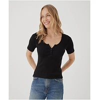 Pact Women's Favorite Rib Henley Top