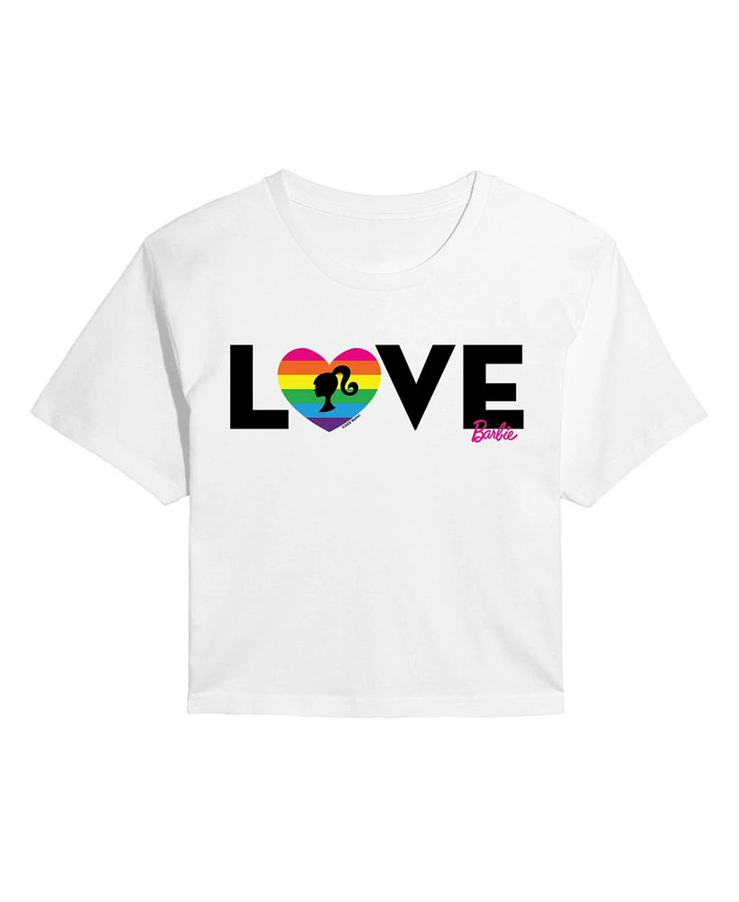 Hybrid Apparel Trendy Juniors Barbie Love Cropped Tee