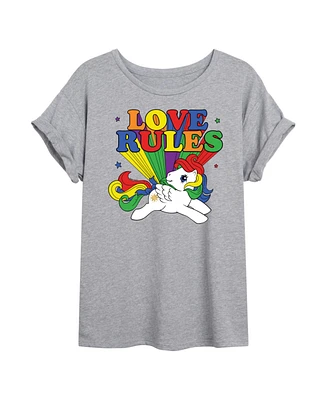 Hybrid Apparel Trendy Juniors Mlp Love Graphic Oversized Tee