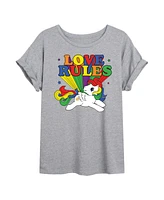 Hybrid Apparel Trendy Juniors Mlp Love Graphic Oversized Tee