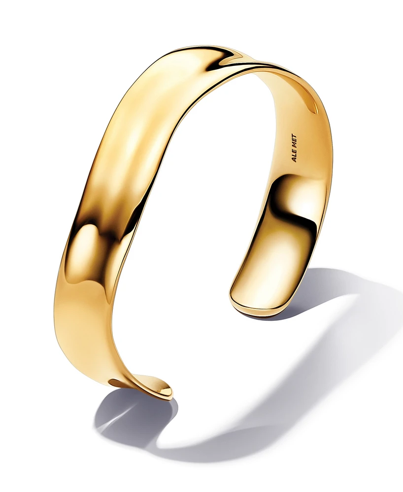 Pandora 14k Gold-plated Shaped Broad Open Bangle