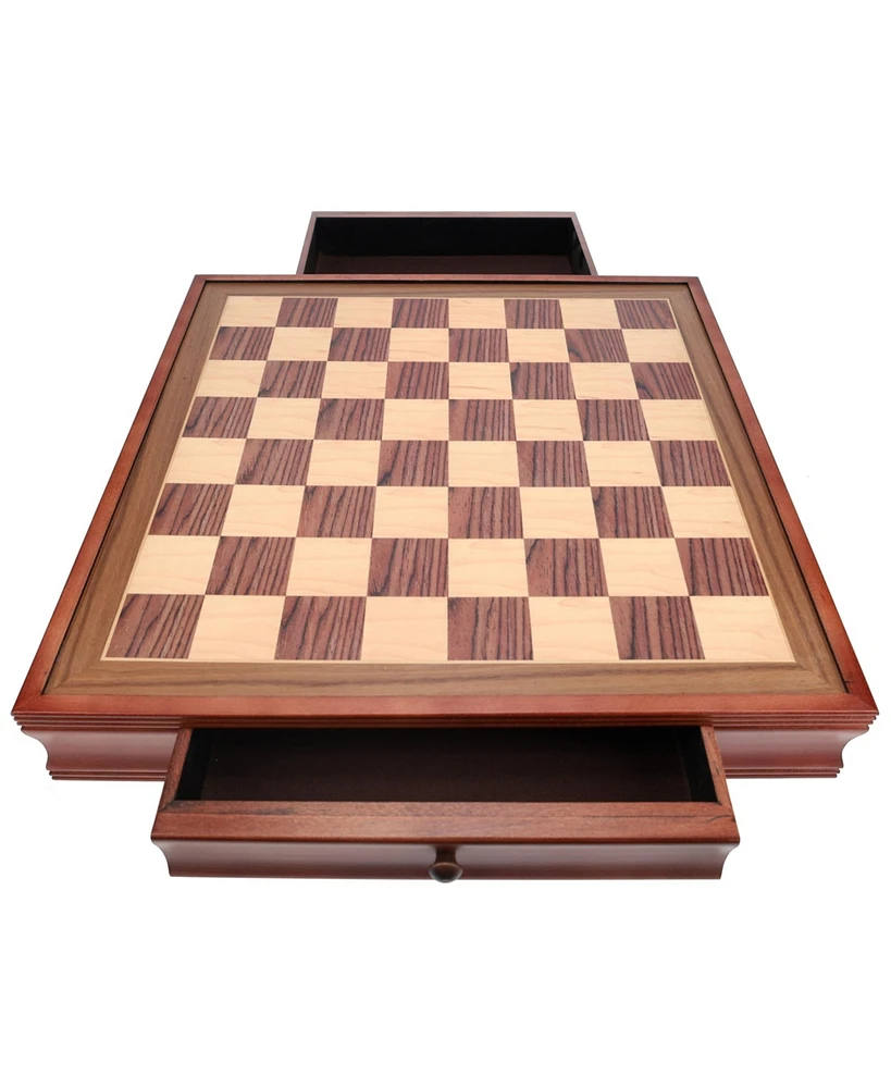 We Games Wood Laminate Chess Board with Storage Drawers