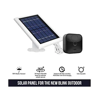 Wasserstein Solar Panel with Internal Battery Compatible with Blink Outdoor, Blink Xt and Blink XT2 Outdoor Camera (3 Pack, White)