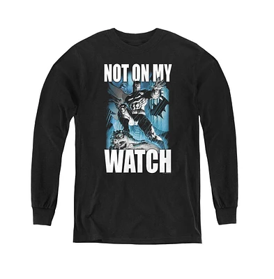 Batman Boys Youth Not On My Watch Long Sleeve Sweatshirts