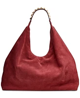 Donna Karan Bellmore Extra Large Suede Hobo With Bezel Strap