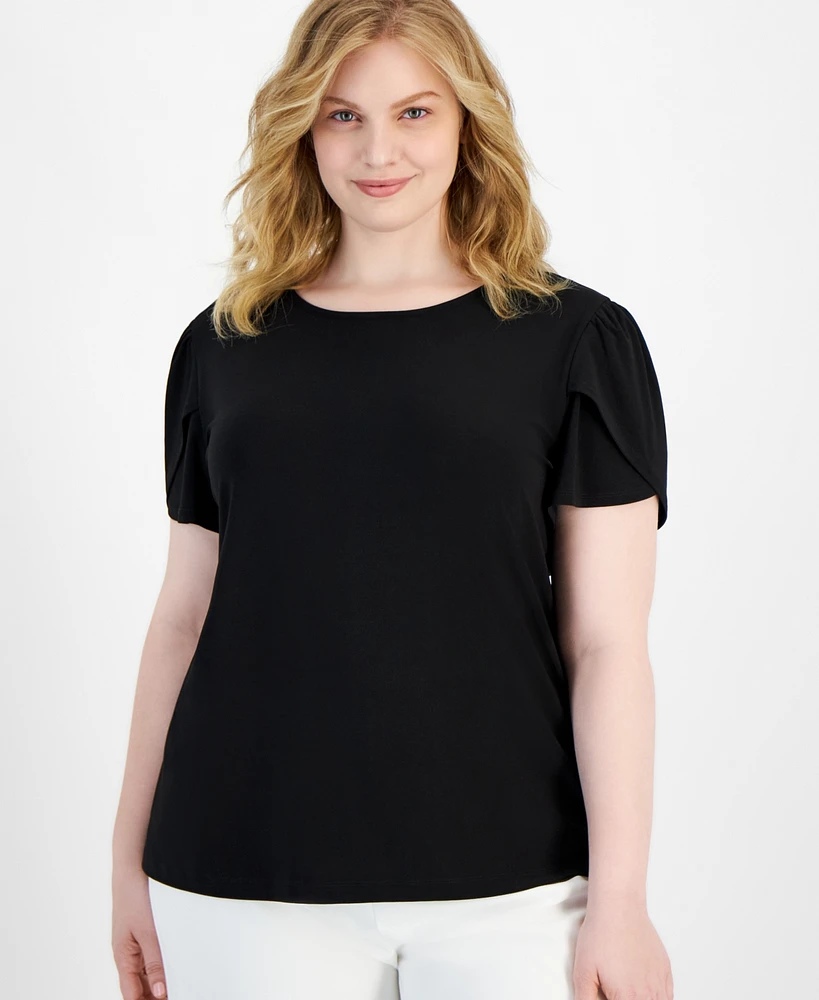 Anne Klein Plus Tulip-Sleeve Top