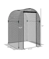 Outsunny 4' x 4' Plant Protection Tent Crop Cage with Door