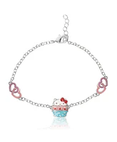 Hello Kitty Sanrio Silver Plated Cupcake Station Bracelet