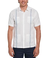 Cubavera Men's Big & Tall Guayabera Short Sleeve Button-Front Embroidered-Panel Shirt