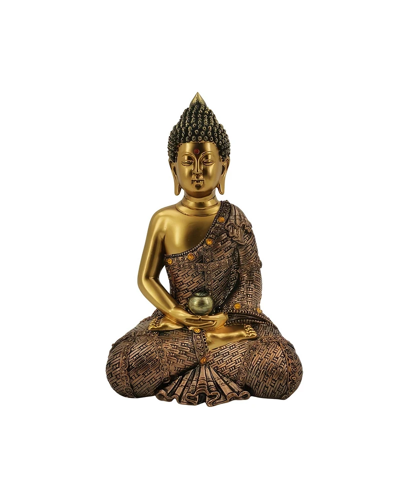 Fc Design 10.75"H Gold Buddha in Red Figurine Decoration Home Decor Perfect Gift for House Warming, Holidays and Birthdays