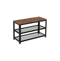 Slickblue Shoe Bench, 3-tier Shoe Rack, Storage Shelves With Seat, For Entryway, Living Room