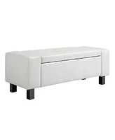 Homcom 42” Bedroom Ottoman Storage Bench Footstool Organizer Closet Entryway Pu