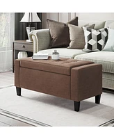 Homcom Tufted Storage Ottoman Upholstered Bench with Lift Top