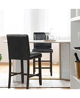 Sugift Set of 2 Bar Stools with Back for Kitchen Island