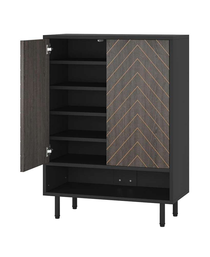 Tribesigns Shoe Cabinet with Doors, 6