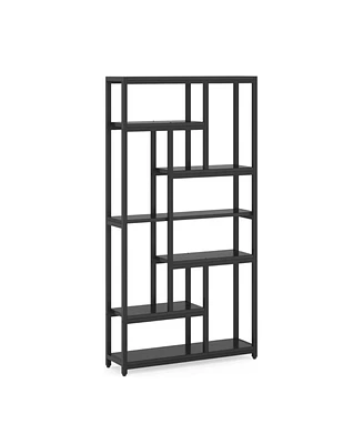 Tribesigns 79 Inch Extra Tall Bookshelf, 7-Tier Vintage Bookcase, Industrial 10-Shelf Open Storage Shelves Display Shelves Organizer for Home Office