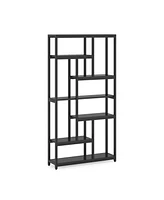 Tribesigns 79 Inch Extra Tall Bookshelf, 7-Tier Vintage Bookcase, Industrial 10-Shelf Open Storage Shelves Display Shelves Organizer for Home Office