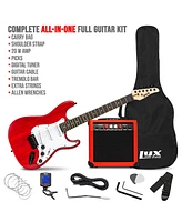 LyxPro Electric Guitar Kit, 39x20; Electric Guitar w/Amp & Accessories