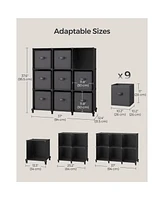 Slickblue Cube Storage Organizer with Storage Boxes, Customizable Shape, Bedroom, Living Room-9 Cubes