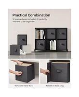 Slickblue Cube Storage Organizer with Boxes, Customizable Shape, Bedroom, Living Room-12 Cubes