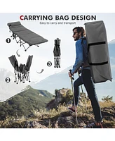 Sugift Folding Retractable Travel Camping Cot with Mattress and Carry Bag