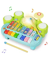 Sugift 3-in-1 Electronic Piano Xylophone Game Drum Set