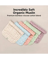 KeaBabies Kids 5pk Lumi Muslin Burp Cloths Cloths, Burping