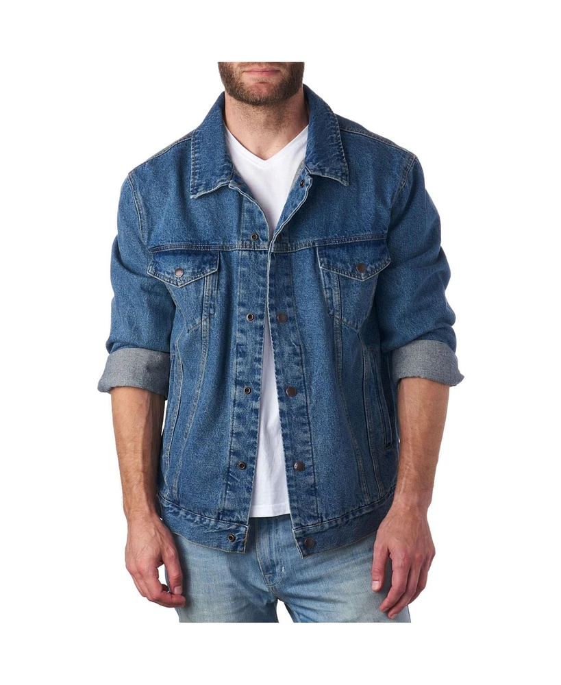 Alpine Swiss Derek Mens Classic Denim Jacket Casual Button Up Jean Trucker Coat