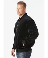 KingSize Big & Tall Velour Full Zip Bomber Jacket