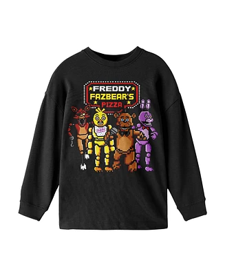 Five Nights at Freddy's Boys Freddy Fazbear's Pizza Black Long Sleeve Shirt