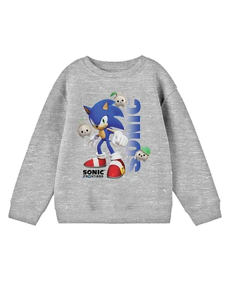 Starwars Boys Sonic Frontiers Surrounded By Kocos Crew Neck Long Sleeve Athletic Heather Youth Shirt