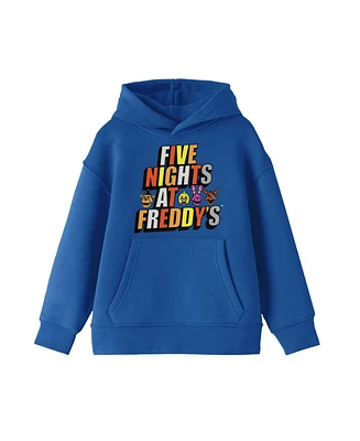 Five Nights at Freddy's Boys Multi-Colored Text Logo Royal Blue Sweatshirt