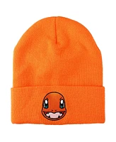 Pokemon Men's Charmander Face Orange Cuff Beanie