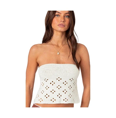 Edikted Women's Niki Crochet Strapless Top