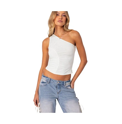 Edikted Women's Ivy ruched one shoulder top