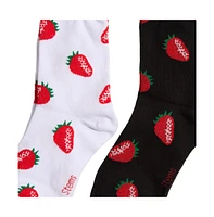 Stems Women's Two Pack of Strawberry Crew Socks