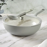 BergHOFF Balance Non-stick Ceramic Wok Pan 11", 4.4qt. With Glass Lid, Recycled Aluminum