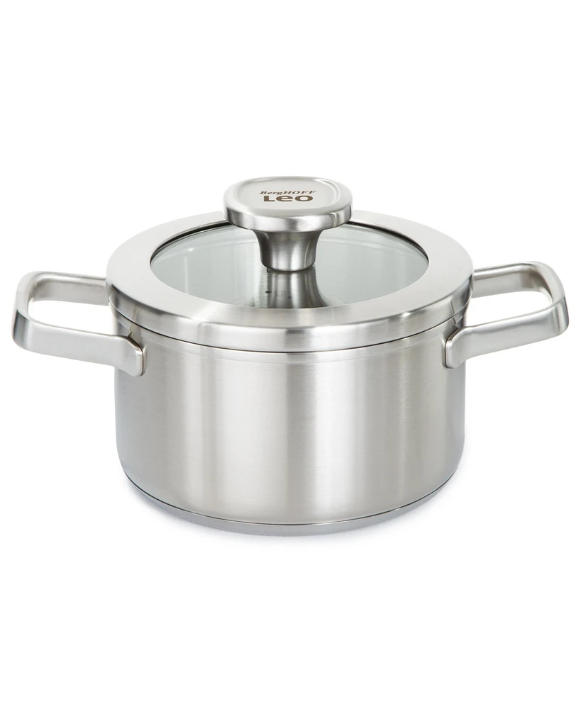 BergHOFF Graphite Recycled 18/10 Stainless Steel Stockpot 6.25", 1.7qt. With Glass Lid