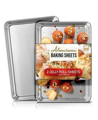 Non-stick Aluminum Baking Sheet - Jelly Roll Pan 11.3" x 15.8" x 1" - 2 Pack