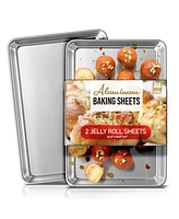 JoyTable Non-stick Aluminum Baking Sheet - Jelly Roll Pan 11.3" x 15.8" x 1" - 2 Pack