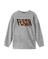 Dc Comics Boys Flash Movie Hero Running Youth Athletic Heather Long Sleeve Shirt