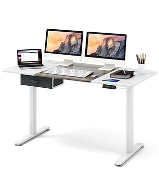 Costway Electric Standing Desk 55'' x 28'' Height Adjustable Sit Stand with Usb Charging Port