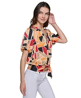 Karl Lagerfeld Paris Women's Printed Wrap Top