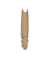 Nine West Women's Lindey Block Heel Pointy Toe Knee High Boots
