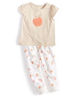 First Impressions Baby Girls Short Sleeve Apple Graphic T Shirt Apple Print French Terry Pants Created For Macys