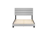 Boyd Sleep Piedmont Upholstered Tri Panel Channel Headboard Platform Bed Frame, Twin