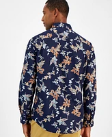 Club Room Men's Eliot Long Sleeve Button Front Floral Print Shirt, Created for Macy's