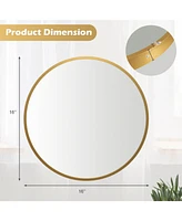 Sugift 16-inch Round Wall Mirror with Aluminum Alloy Frame