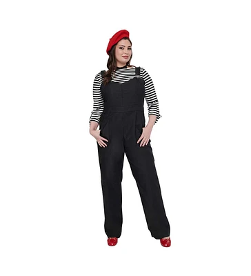 Unique Vintage Plus Wide Leg Overall Dungaree Pants