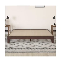 Merrick Lane Eduardo Platform Bed Frame, Solid Wood Frame With Slatted Support